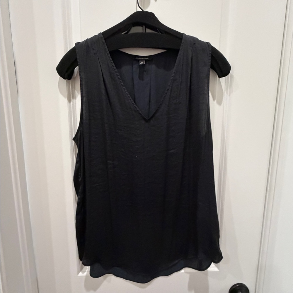 Elegant Silk Black Sleeveless Top